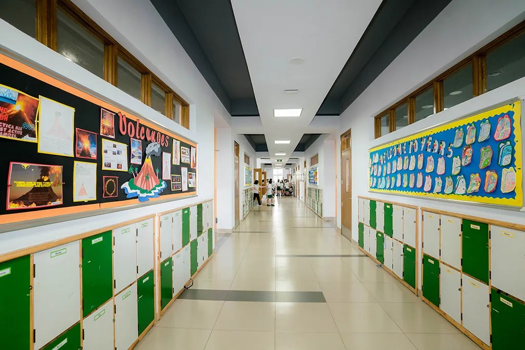 Inside the school