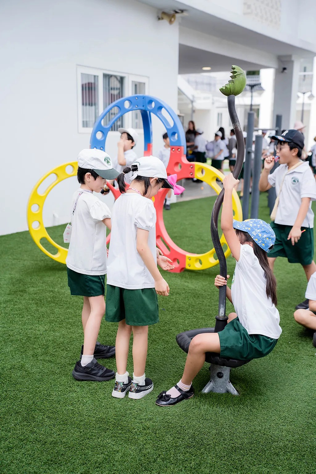 Early Years students outdoors